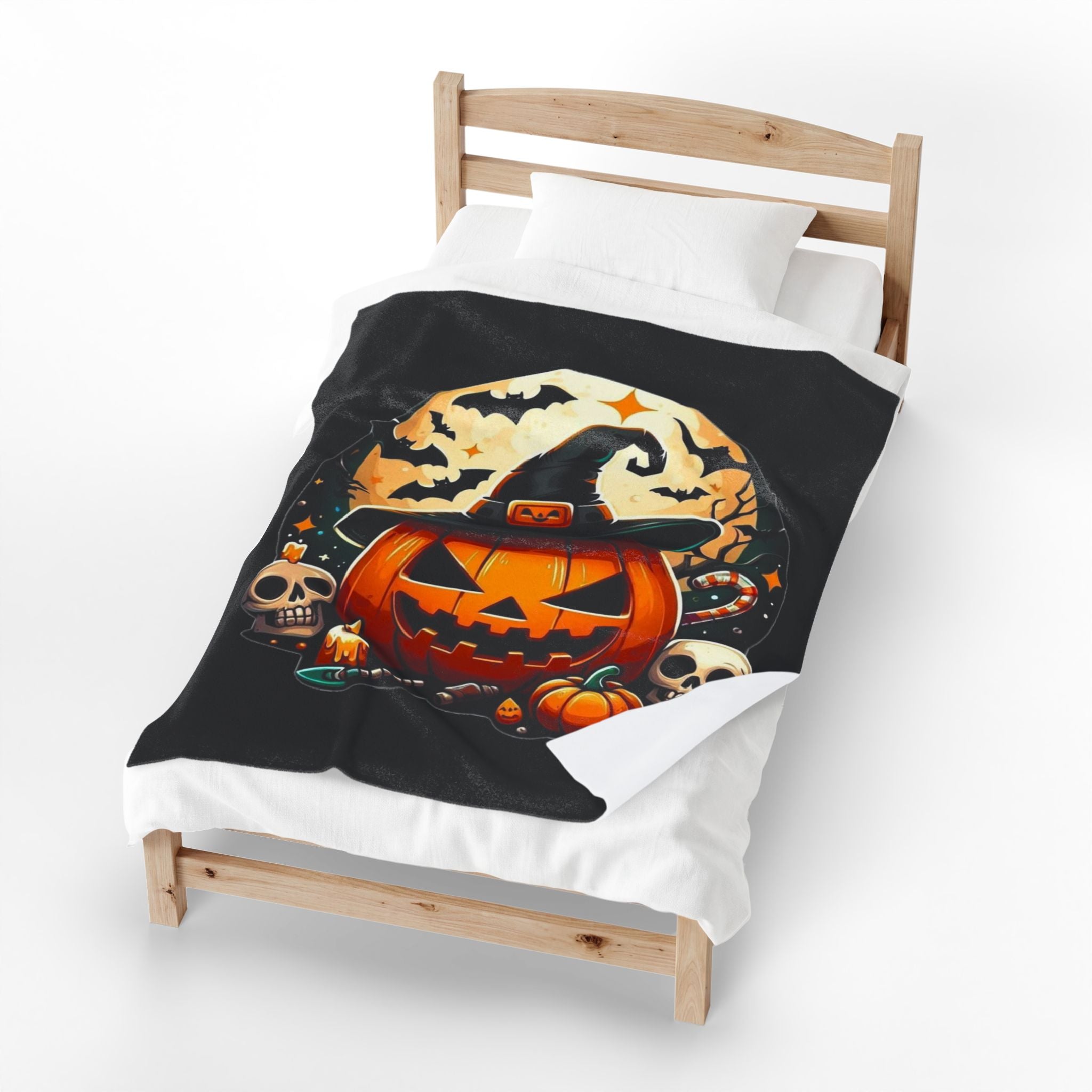 Spooky Pumpkin Plush Blanket