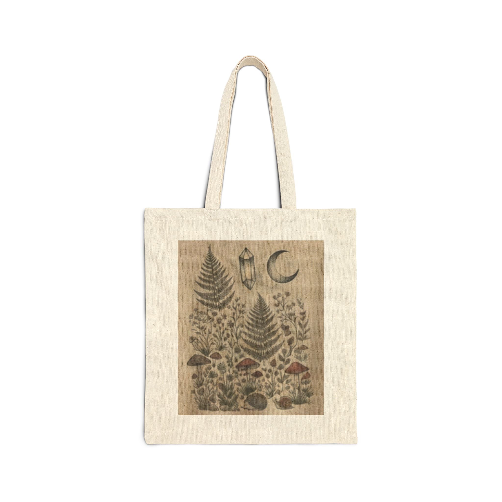Cotton Canvas Sage & Fern Tote Bag