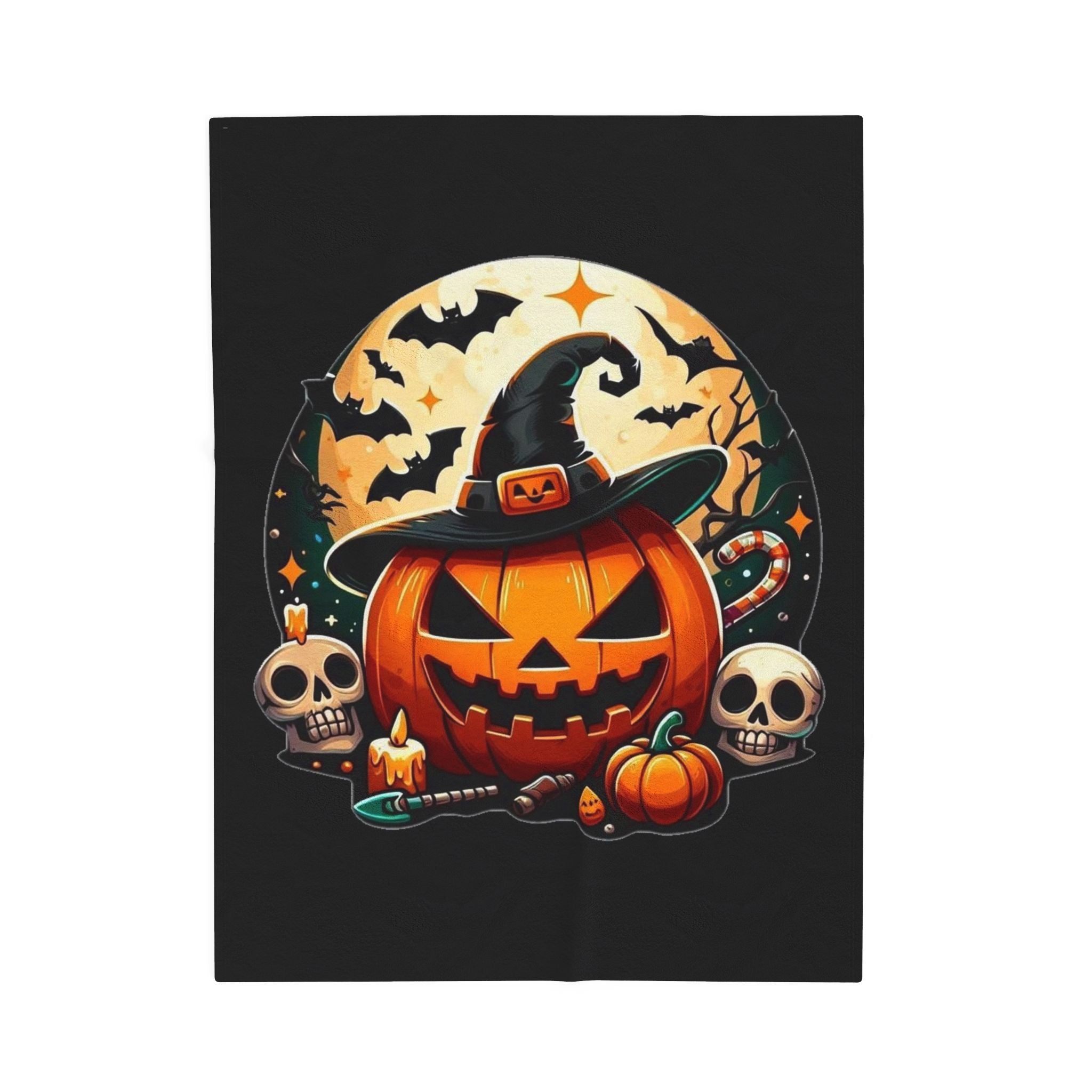 Spooky Pumpkin Plush Blanket