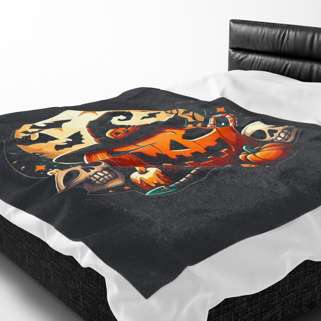 Spooky Pumpkin Plush Blanket