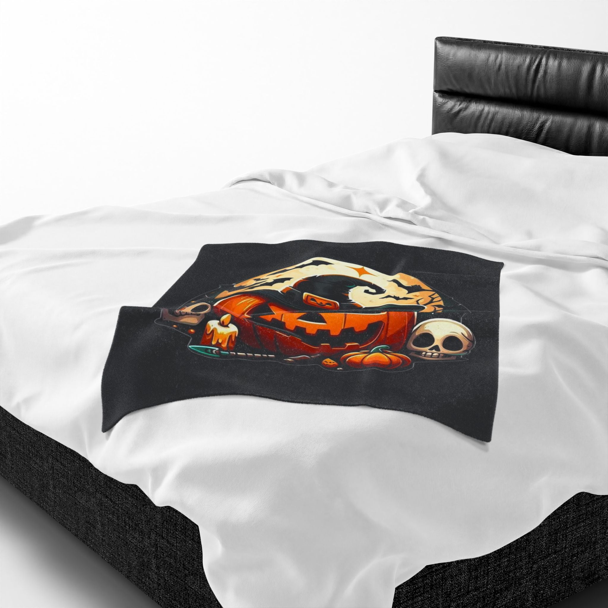 Spooky Pumpkin Plush Blanket