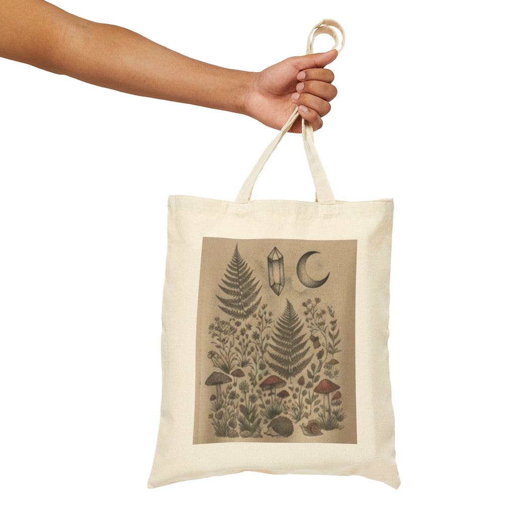 Cotton Canvas Sage & Fern Tote Bag