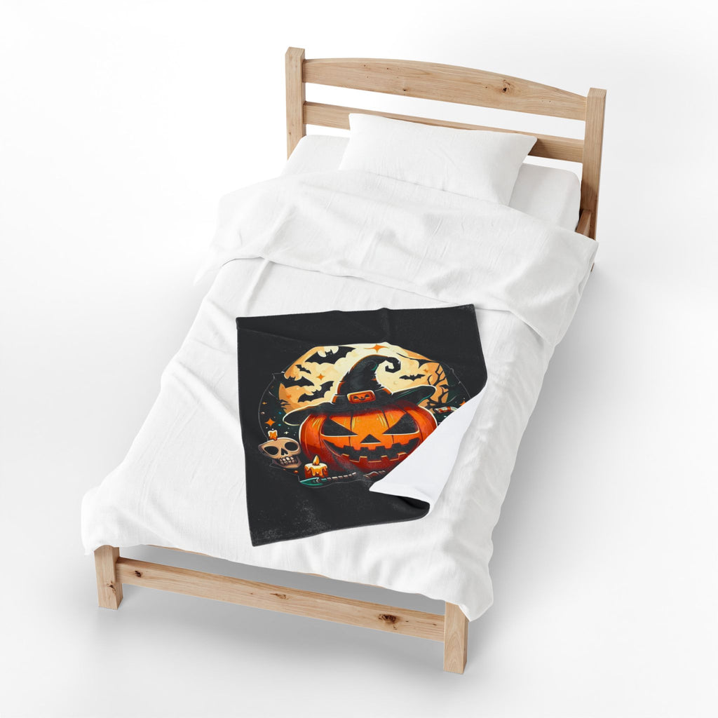 Spooky Pumpkin Plush Blanket