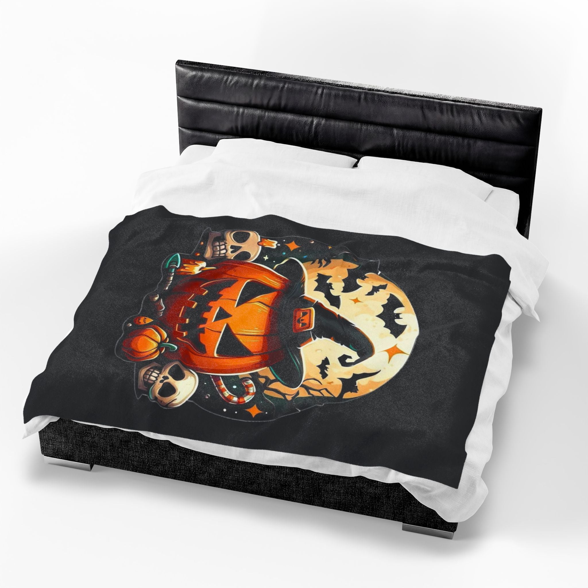 Spooky Pumpkin Plush Blanket