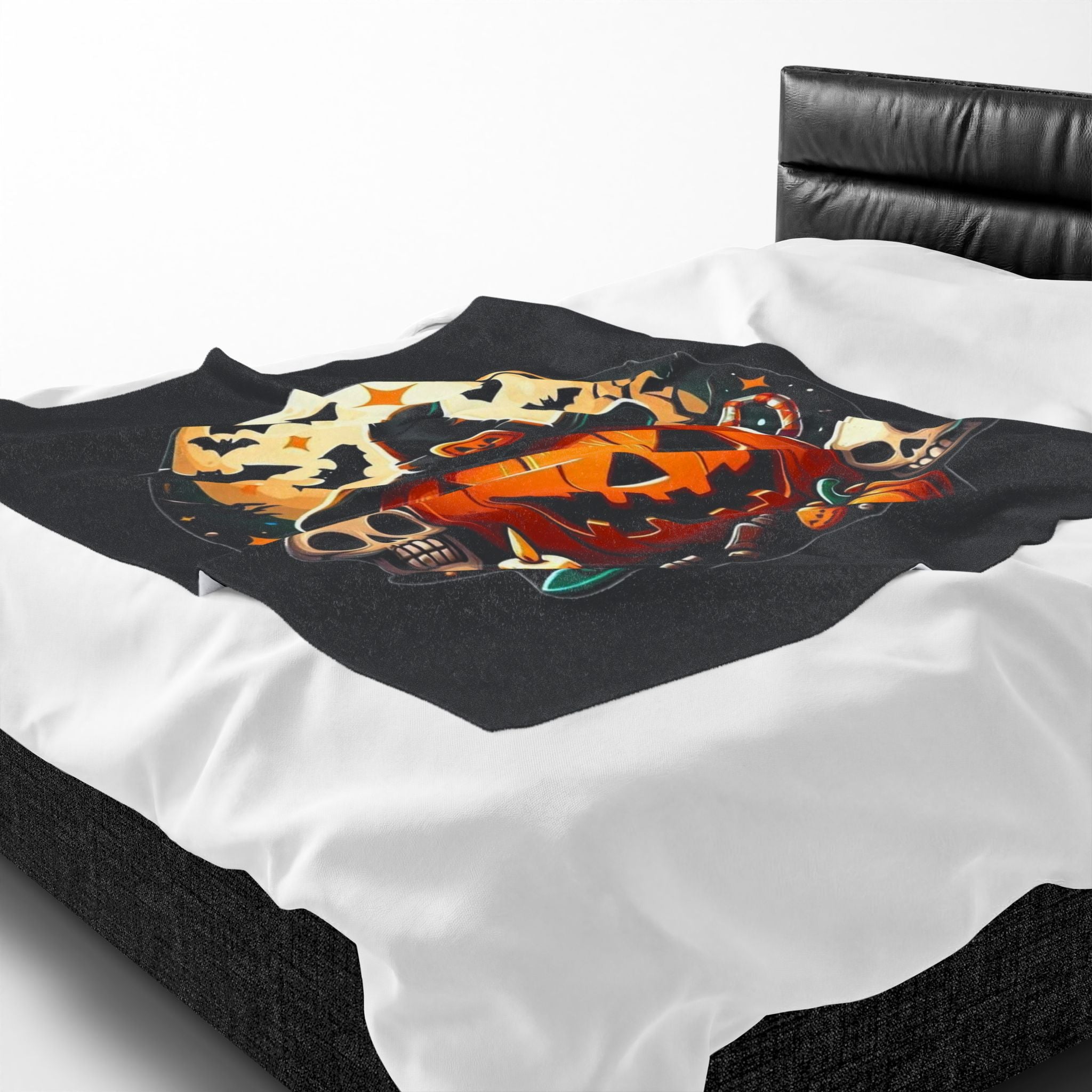 Spooky Pumpkin Plush Blanket
