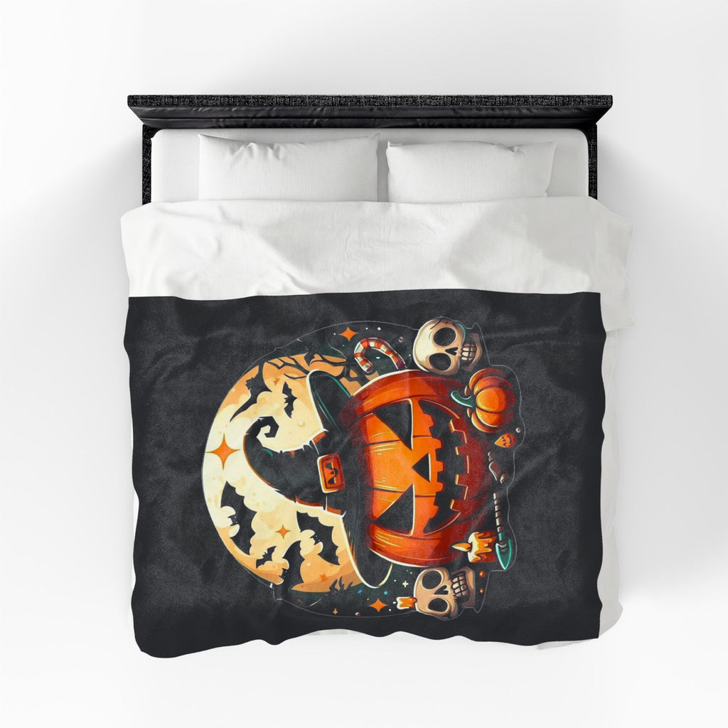 Spooky Pumpkin Plush Blanket