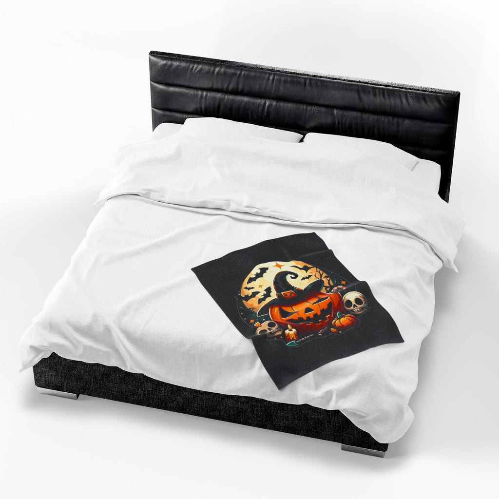 Spooky Pumpkin Plush Blanket