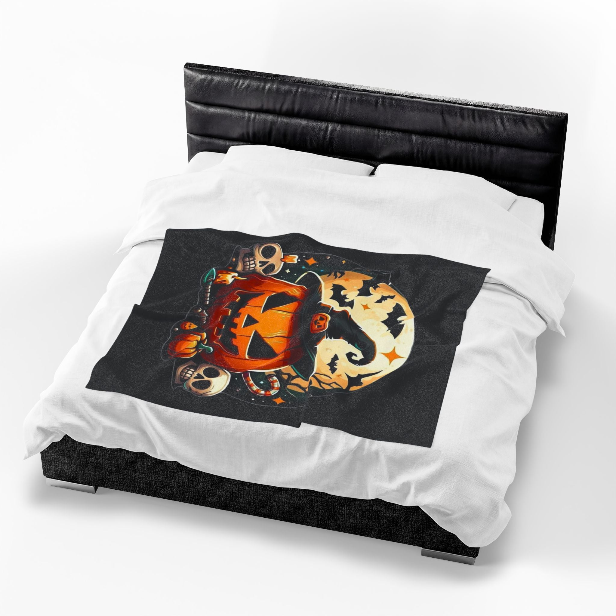 Spooky Pumpkin Plush Blanket