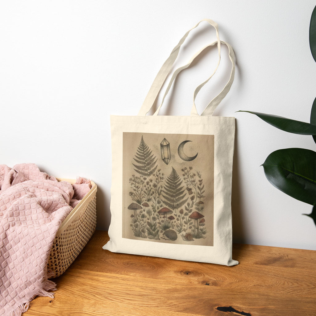 Cotton Canvas Sage & Fern Tote Bag